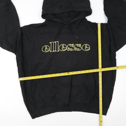 Ellesse Womens Black Pullover Hoodie L Logo Print Casual Wear
