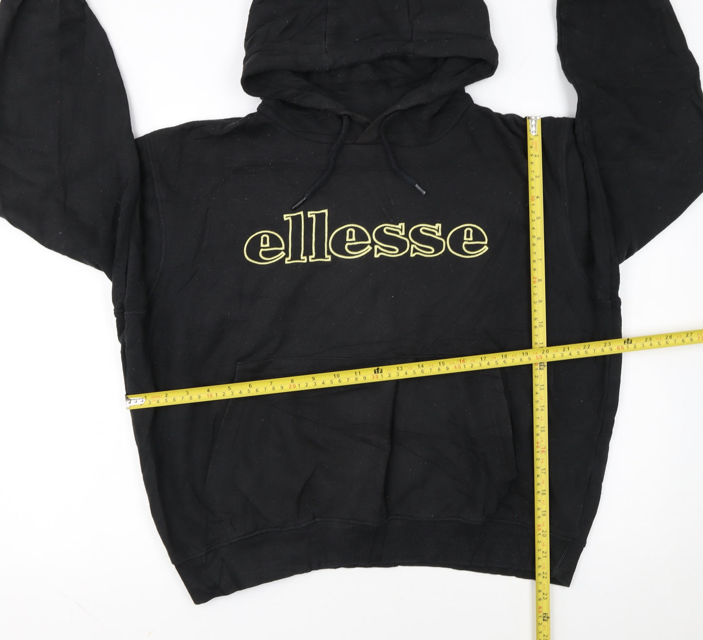 Ellesse Womens Black Pullover Hoodie L Logo Print Casual Wear