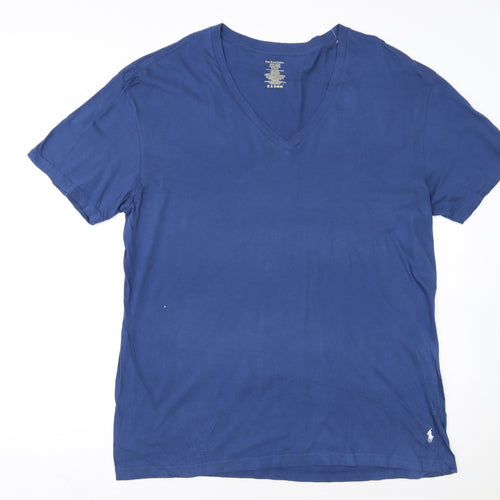 Polo Ralph Lauren Men's Blue V-Neck Cotton T-Shirt XL