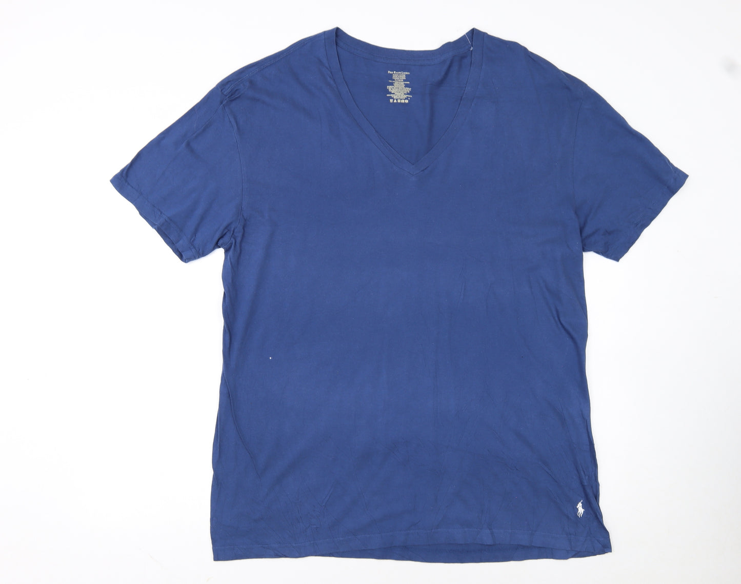 Polo Ralph Lauren Men's Blue V-Neck Cotton T-Shirt XL