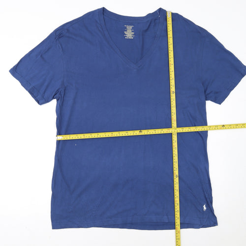 Polo Ralph Lauren Men's Blue V-Neck Cotton T-Shirt XL