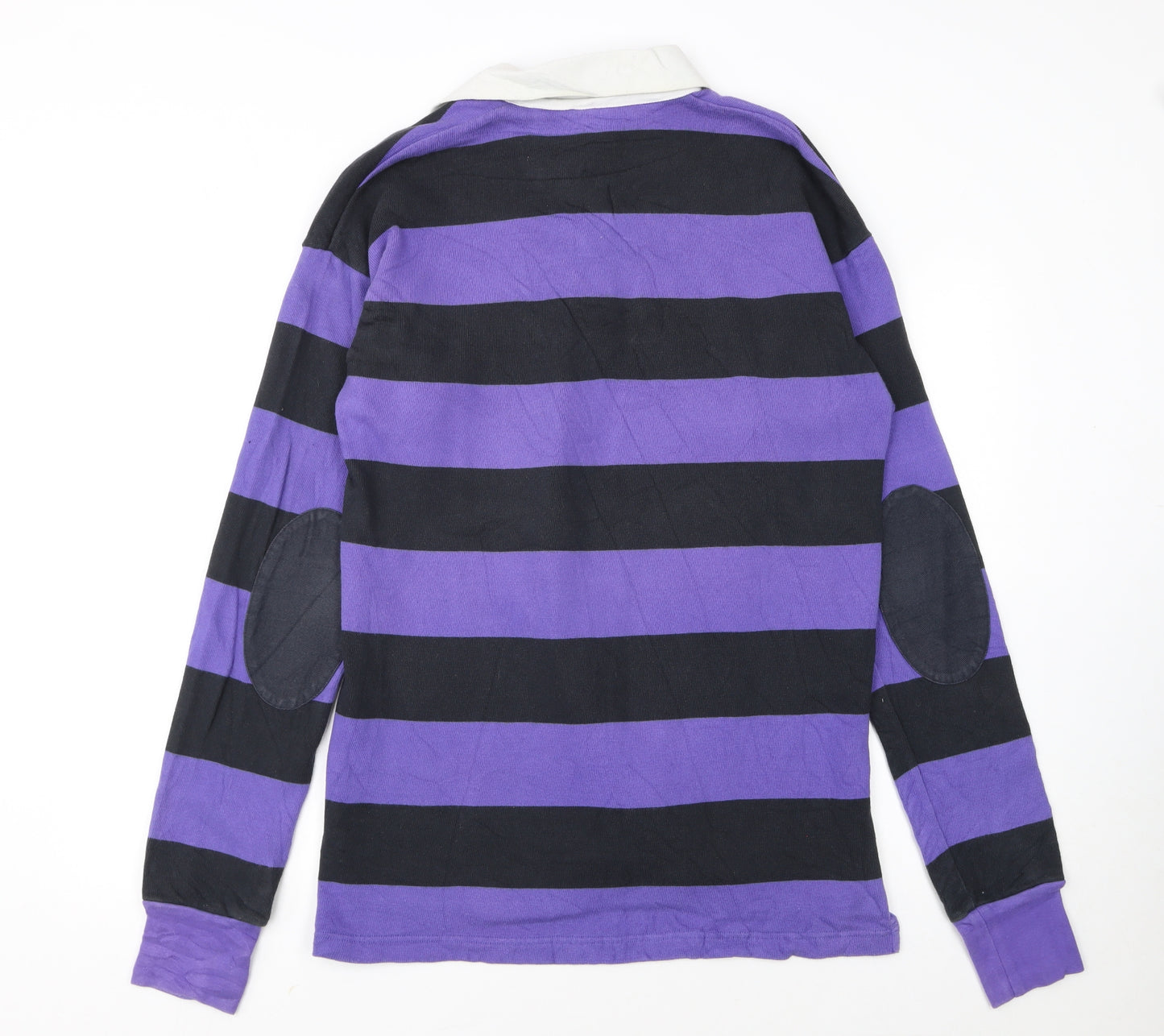 Adidas Jeremy Scott Men's Purple Striped Long Sleeve Polo Rugby Shirt M