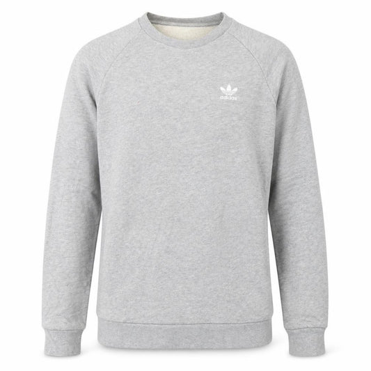 Front view of adidas Men Grey Small Trefoil Logo Pullover Sweatshirt