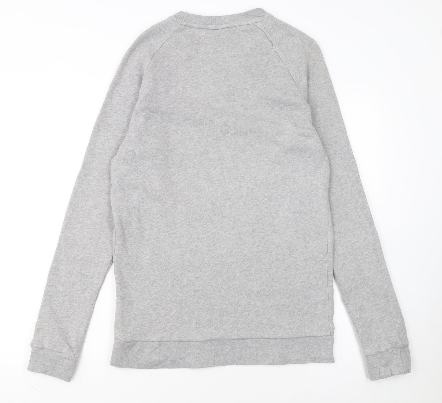adidas Men Grey Small Trefoil Logo Pullover Sweatshirt