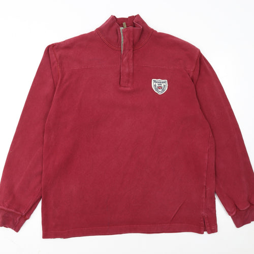 Reebok Mens Red 1/2 Zip Sweatshirt Medium Vintage Sportswear