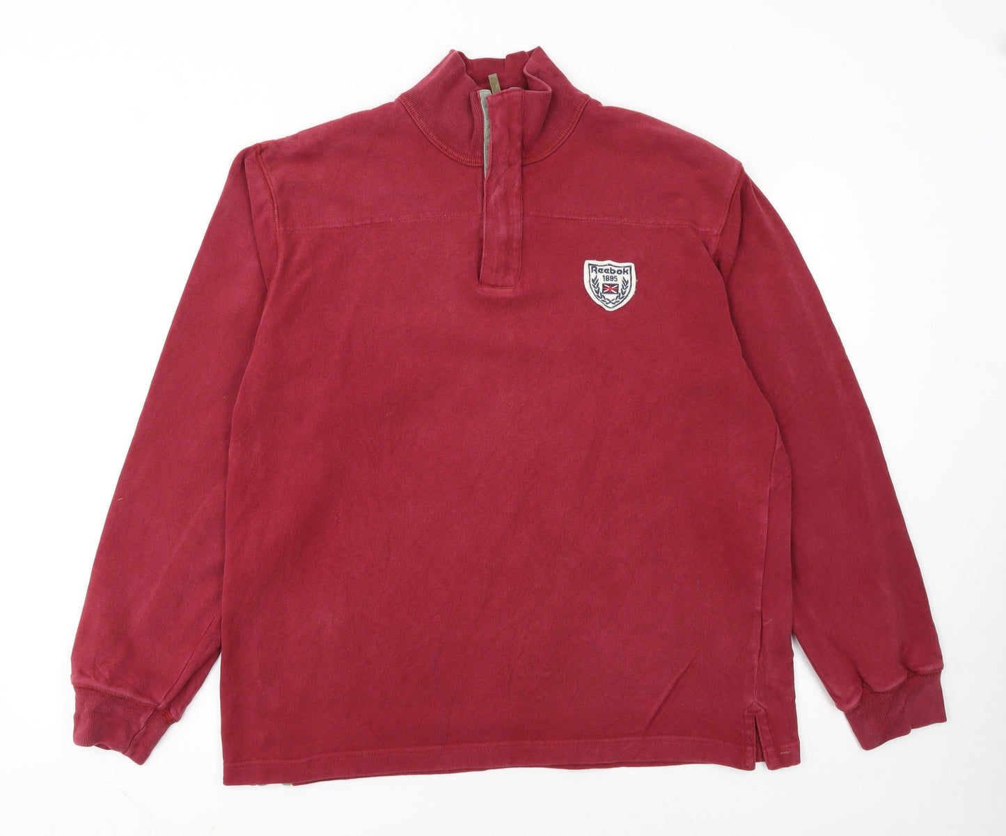 Reebok Mens Red 1/2 Zip Sweatshirt Medium Vintage Sportswear