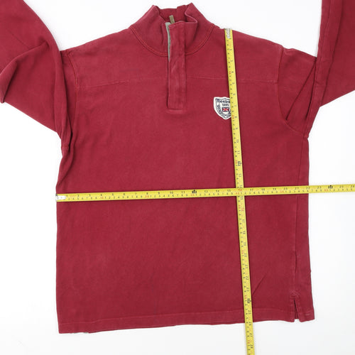 Reebok Mens Red 1/2 Zip Sweatshirt Medium Vintage Sportswear