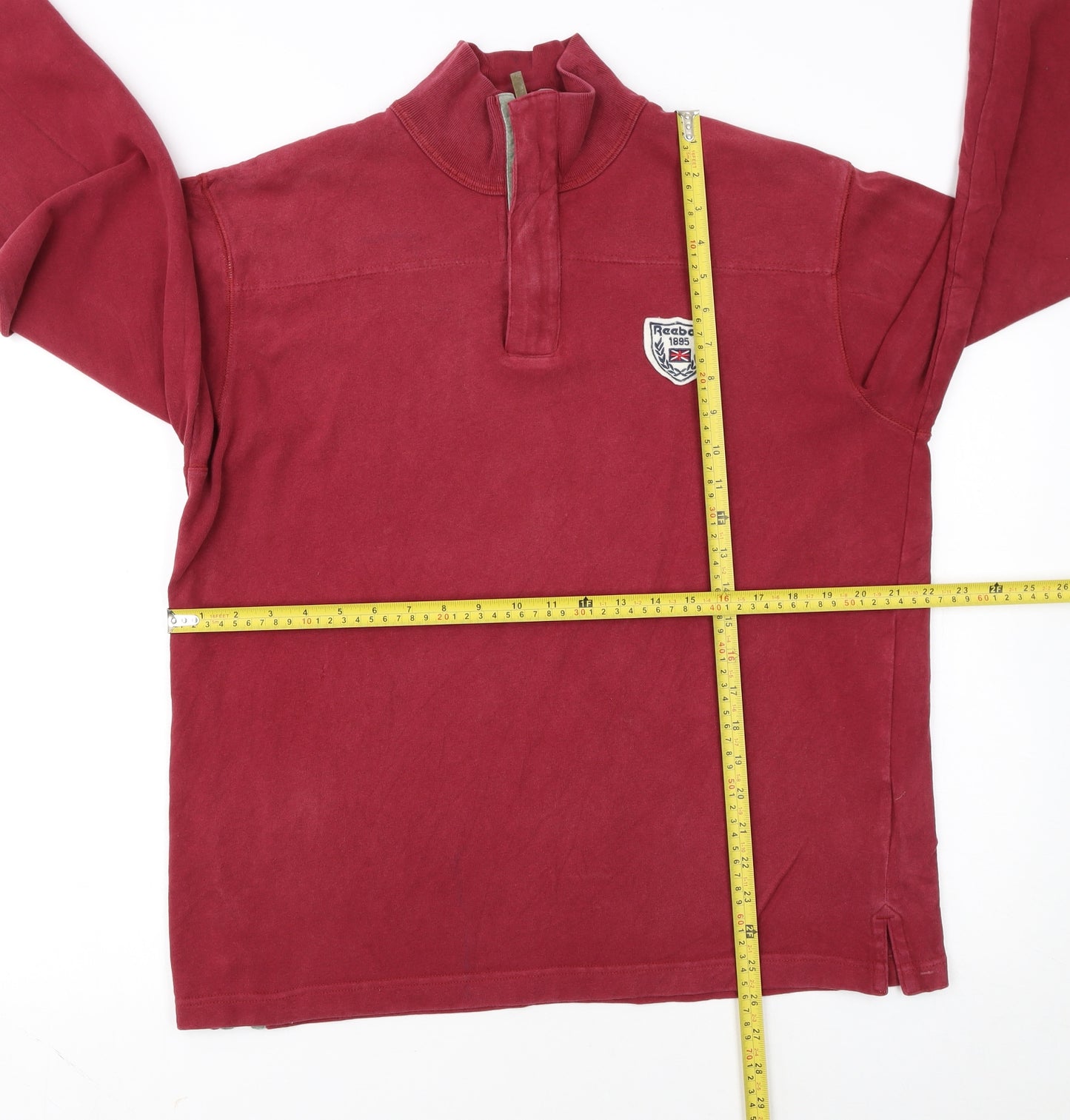 Reebok Mens Red 1/2 Zip Sweatshirt Medium Vintage Sportswear