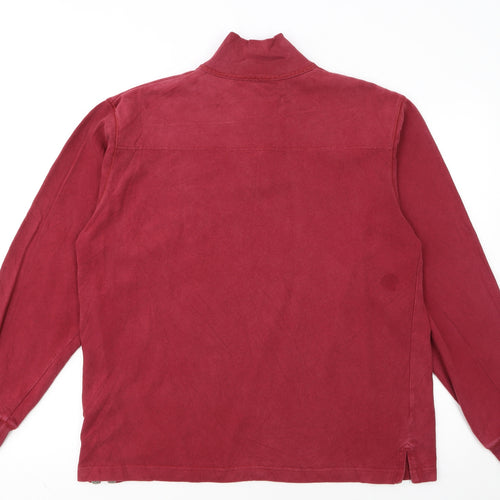 Reebok Mens Red 1/2 Zip Sweatshirt Medium Vintage Sportswear