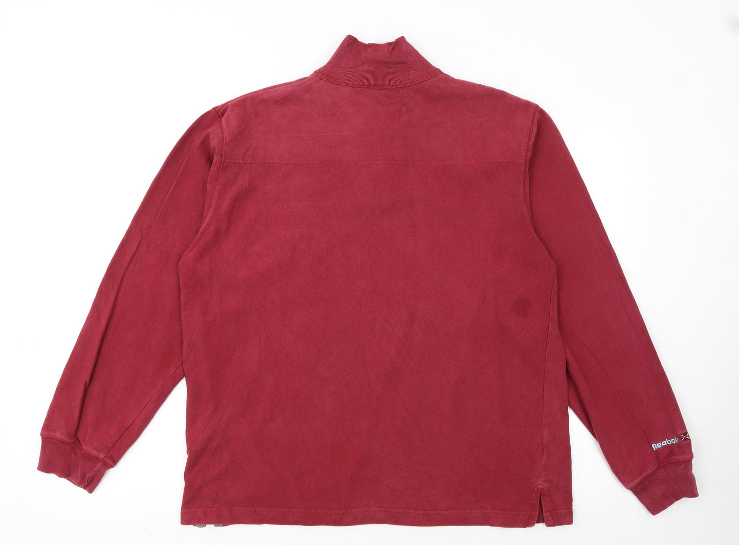 Reebok Mens Red 1/2 Zip Sweatshirt Medium Vintage Sportswear