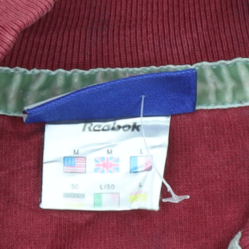 Reebok Mens Red 1/2 Zip Sweatshirt Medium Vintage Sportswear