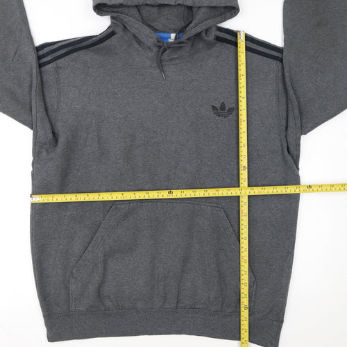 Adidas Men's Grey Pullover Hoodie L Regular Fit Sportswear