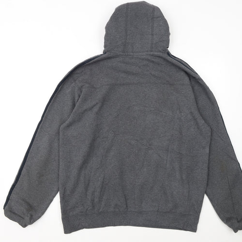 Adidas Men's Grey Pullover Hoodie L Regular Fit Sportswear