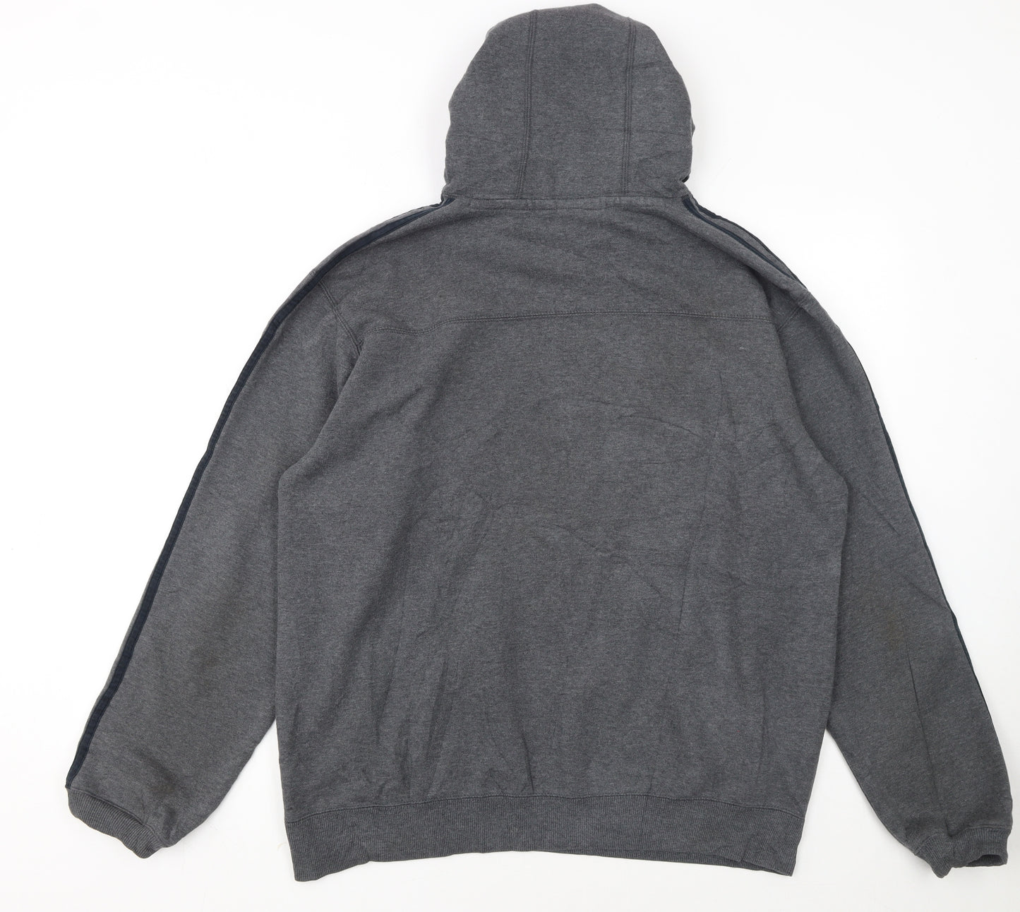 Adidas Men's Grey Pullover Hoodie L Regular Fit Sportswear