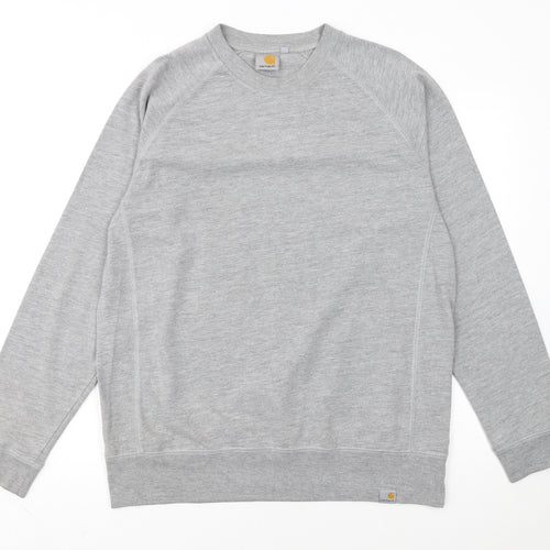Carhartt Men's Grey Crew Neck Pullover Sweatshirt Size L