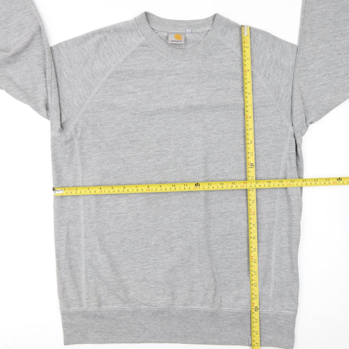 Carhartt Men's Grey Crew Neck Pullover Sweatshirt Size L