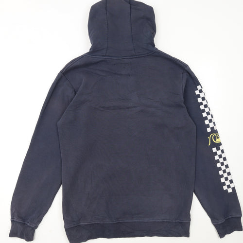 Quiksilver Men's Blue Pullover Hoodie Medium Fleece Surf Logo