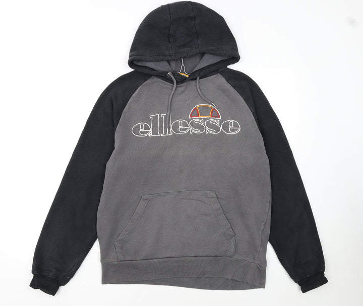 Ellesse Men’s Grey Pullover Hoodie L Logo Graphic Sweatshirt