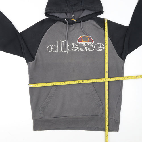 Ellesse Men’s Grey Pullover Hoodie L Logo Graphic Sweatshirt
