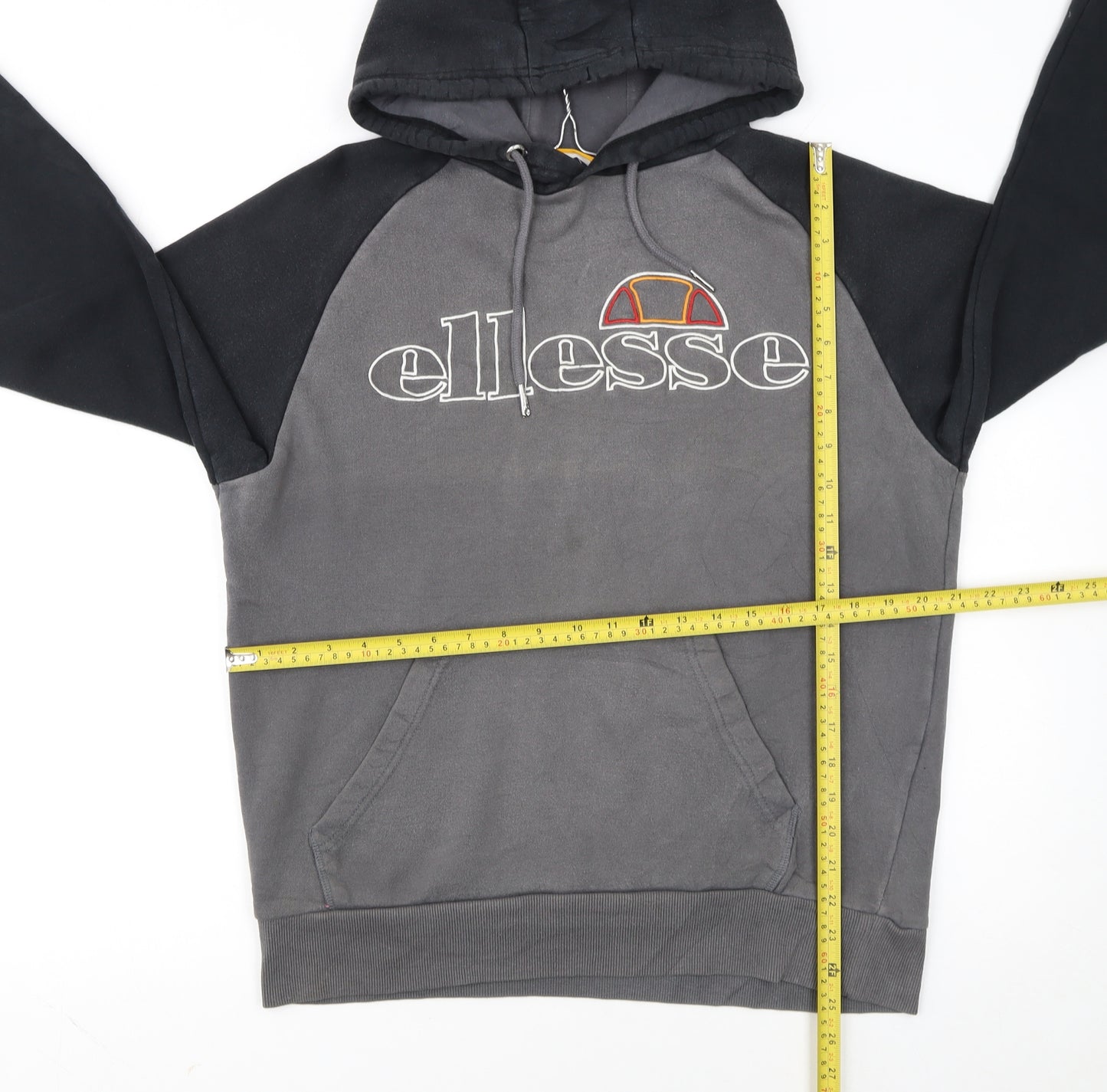 Ellesse Men’s Grey Pullover Hoodie L Logo Graphic Sweatshirt