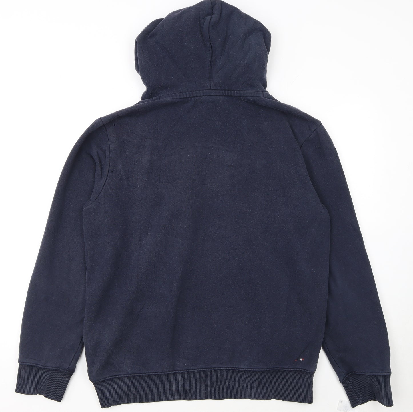 Napapijri Men's Blue Pullover Hoodie L Fleece Lined