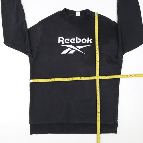 Reebok Men Black Crew Neck Pullover Sweatshirt L
