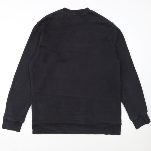 Reebok Men Black Crew Neck Pullover Sweatshirt L