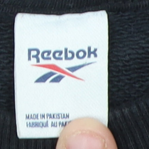 Reebok Men Black Crew Neck Pullover Sweatshirt L