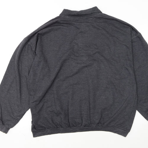 Reebok Men's Grey Long Sleeve 2XL Polo Shirt Classic Sportswear