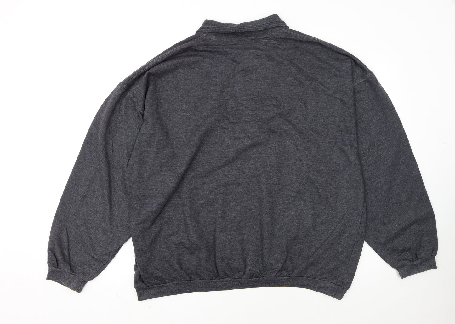 Reebok Men's Grey Long Sleeve 2XL Polo Shirt Classic Sportswear
