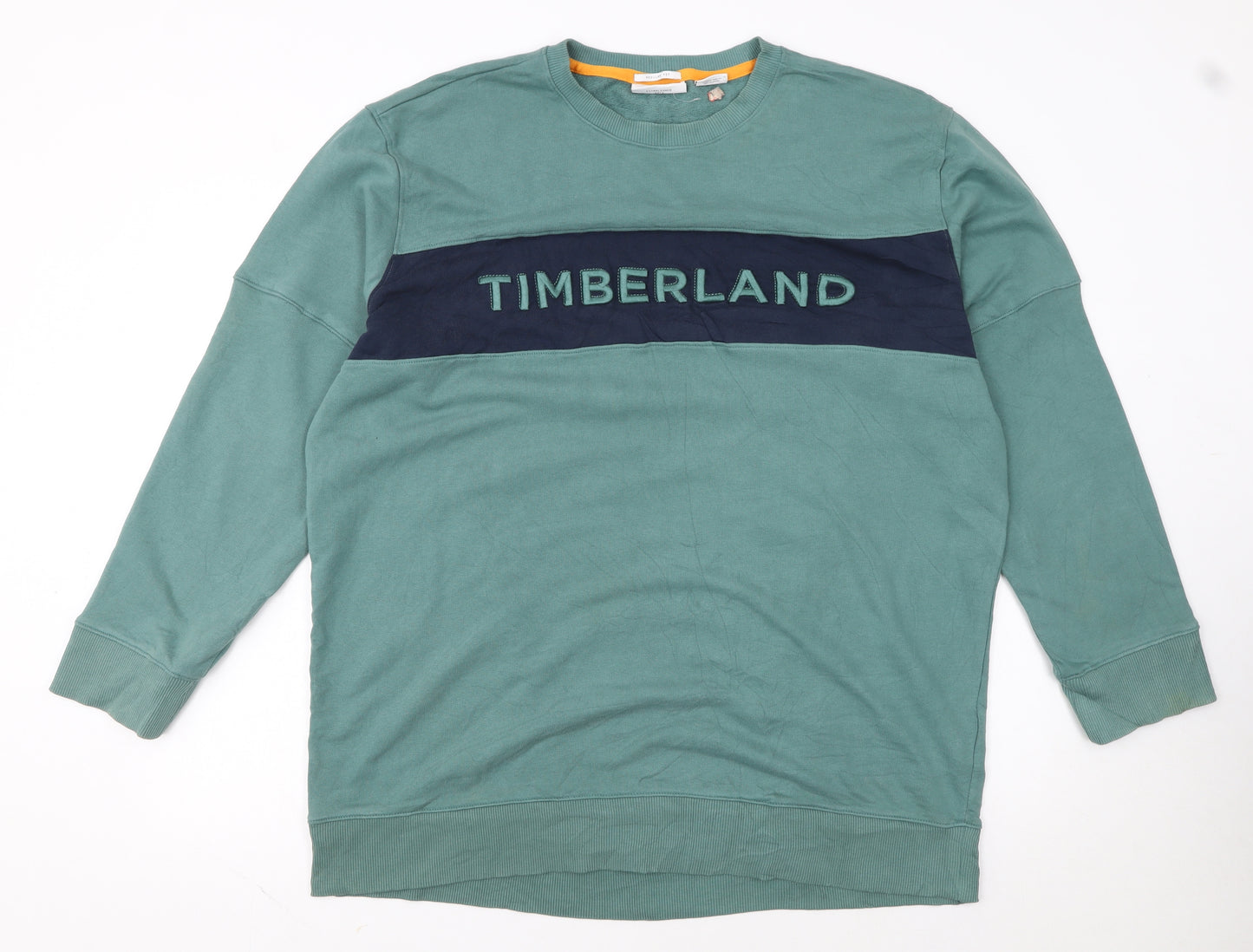 Timberland Men's Green Logo Crew Neck Regular Fit 2XL Sweatshirt