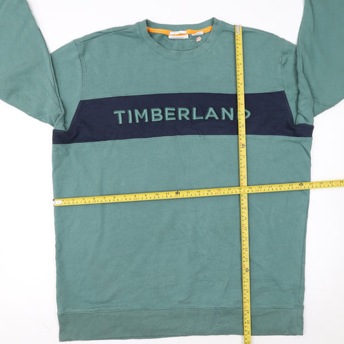 Timberland Men's Green Logo Crew Neck Regular Fit 2XL Sweatshirt