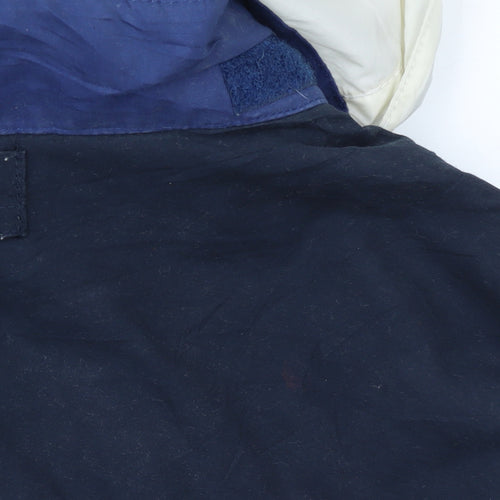 Nautica Mens Blue Colourblock Hooded Windbreaker Jacket XXL Cotton Nylon