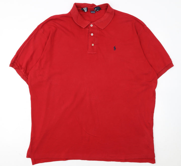 Ralph Lauren Men's Red Cotton Short Sleeve Polo Shirt XL