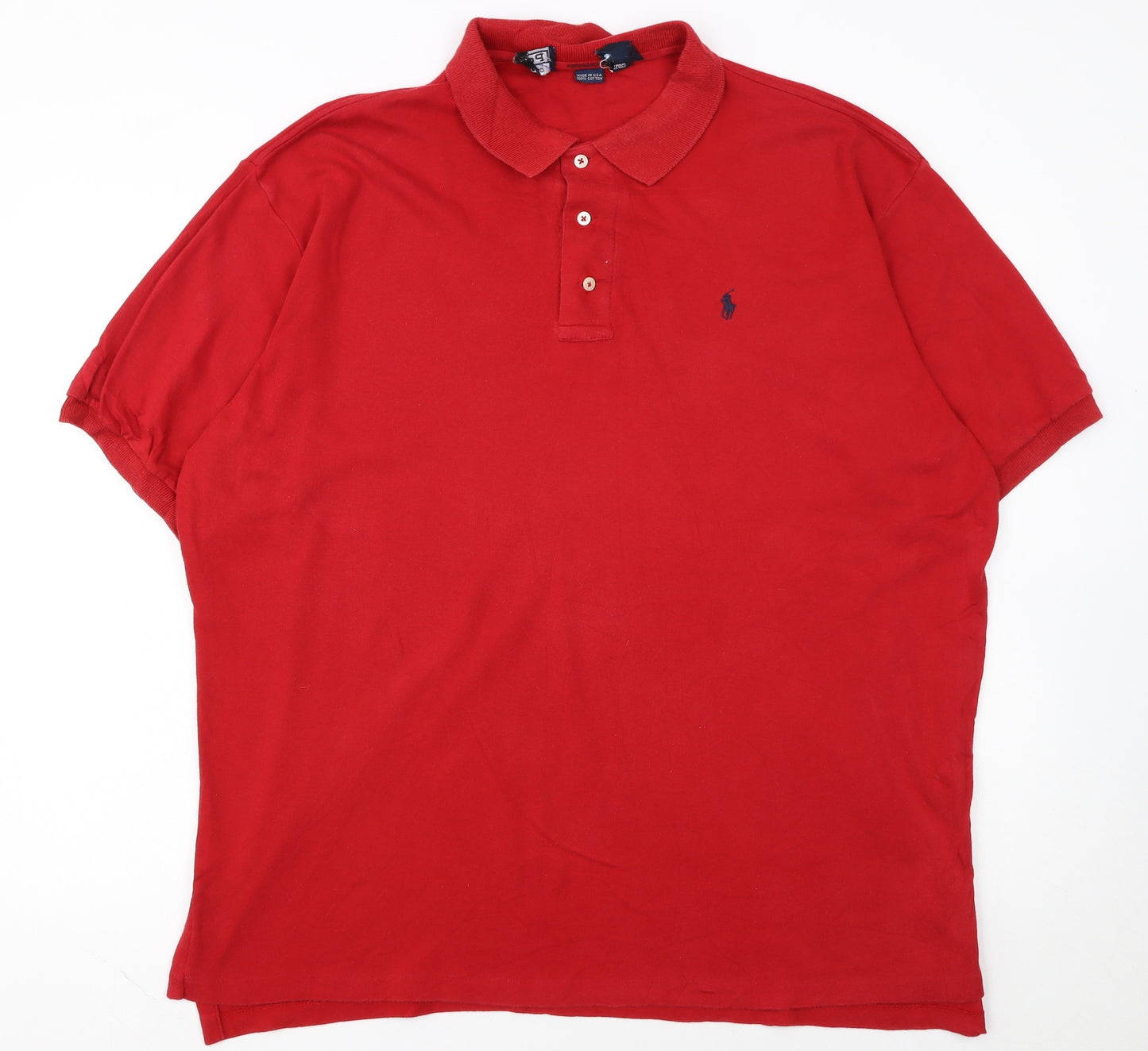 Ralph Lauren Men's Red Cotton Short Sleeve Polo Shirt XL