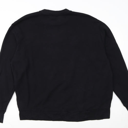 Diesel Mens Black XL Crew Neck Graphic Sweatshirt Fleece Cotton