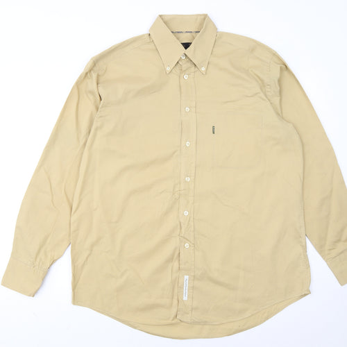Barbour Men Beige Long Sleeve Cotton Button-Up Shirt L