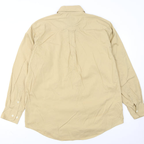 Barbour Men Beige Long Sleeve Cotton Button-Up Shirt L