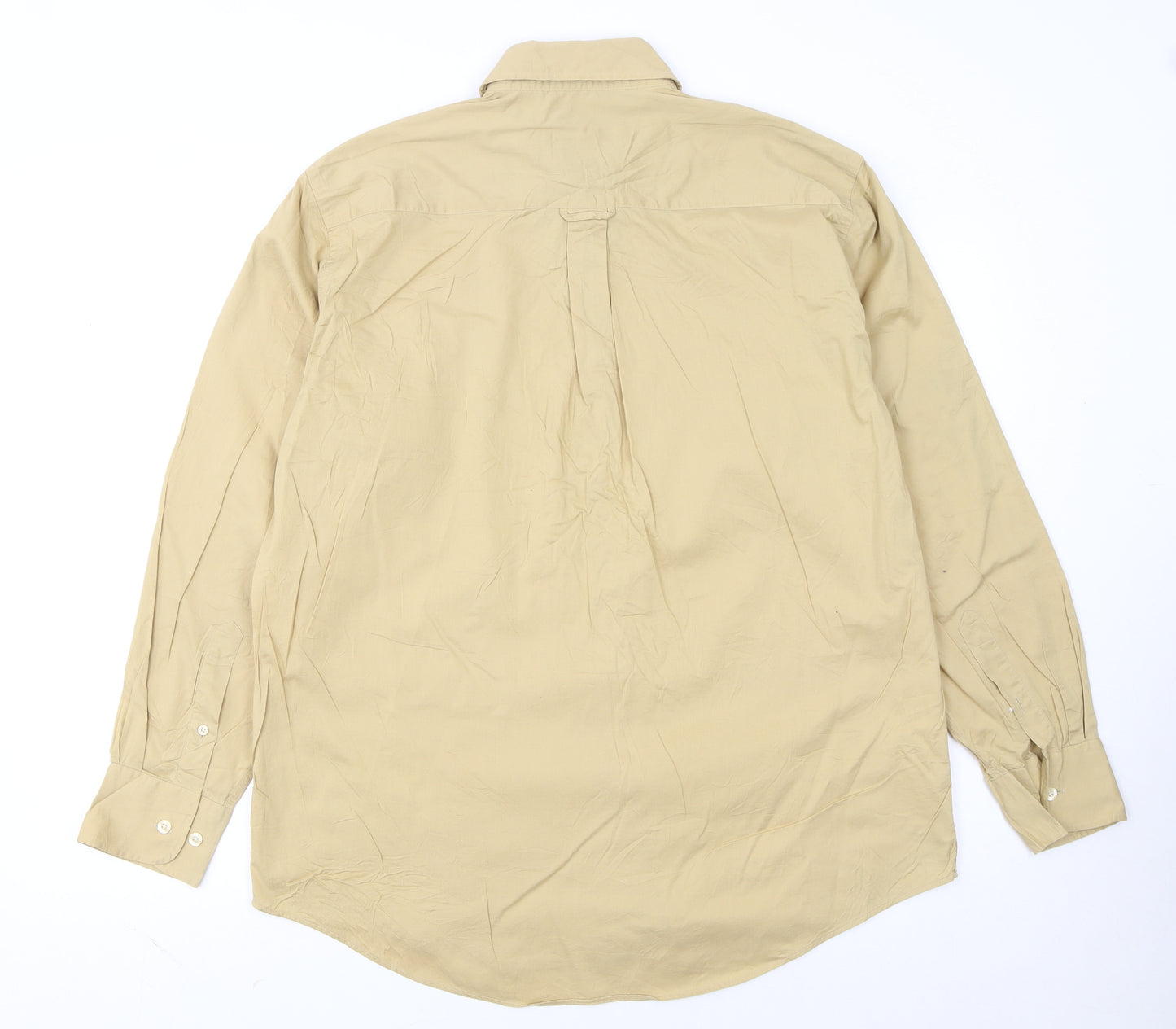 Barbour Men Beige Long Sleeve Cotton Button-Up Shirt L