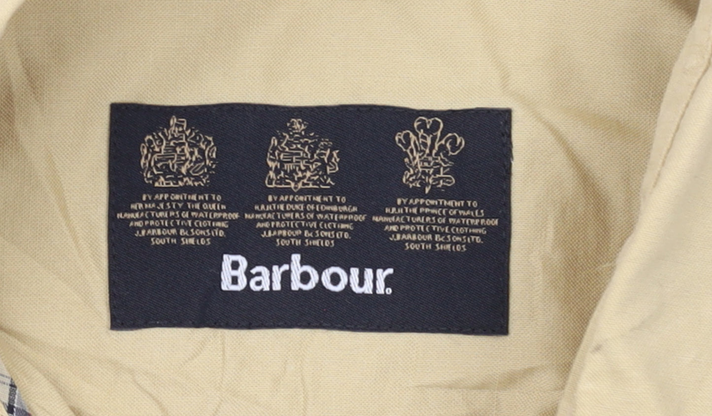Barbour Men Beige Long Sleeve Cotton Button-Up Shirt L