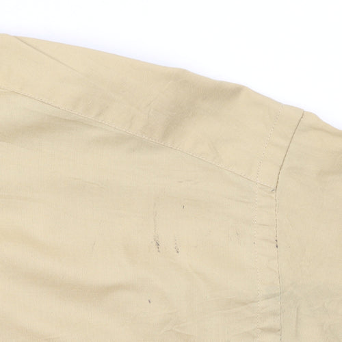 Barbour Men Beige Long Sleeve Cotton Button-Up Shirt L
