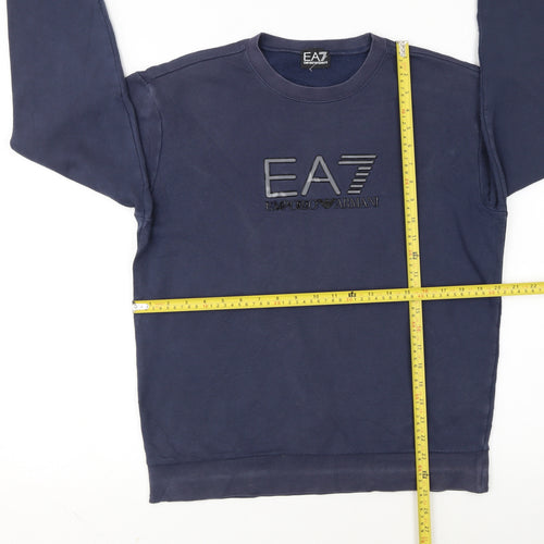 Emporio Armani EA7 Men's Blue Regular Fit Logo Sweatshirt M