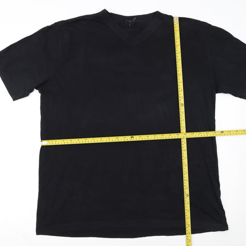 Hugo Boss Men's Black 2XL V-Neck Cotton T-Shirt