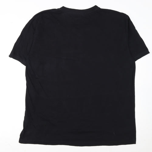 Hugo Boss Men's Black 2XL V-Neck Cotton T-Shirt
