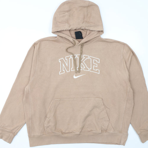 Nike Womens Beige Pullover Hoodie XL Cotton Standard Fit