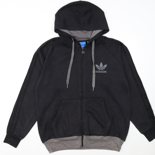 Adidas Men's Black Full Zip Hoodie Size L Sports Fleece