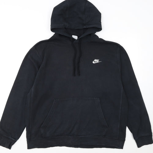 Nike Men's Black Pullover Hoodie L Sports Fleece Sweatshirt