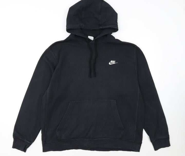 Nike Men's Black Pullover Hoodie L Sports Fleece Sweatshirt