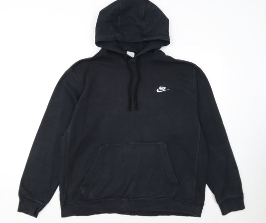 Nike Men's Black Pullover Hoodie L Sports Fleece Sweatshirt