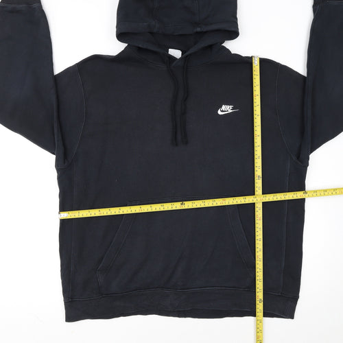 Nike Men's Black Pullover Hoodie L Sports Fleece Sweatshirt